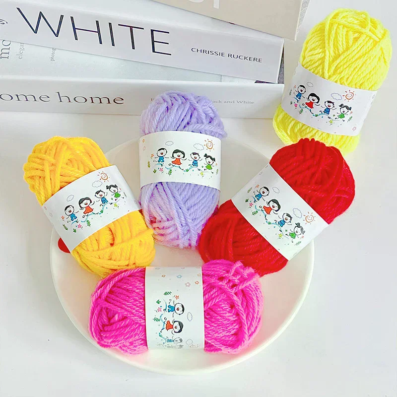 Variety Set of 12 Hand-Knitting Soft Cotton Wool Threads for DIY Crochet Crafts.