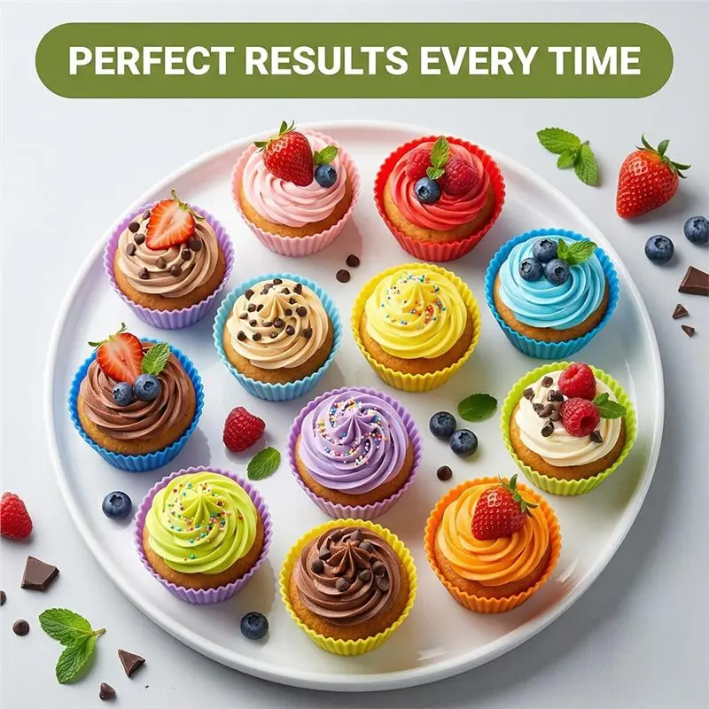 AB11-For Baking Silicone Cupcake Mould-32 Pcs-Muffin Liners In 8 Vibrant Colors Versatile
