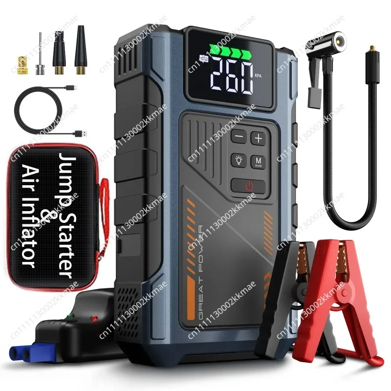 Portable Car Jump Starter With Air Compressor, 3000A Peak(7.5L Gas, 6.5L Diesel) , Jump Starter Battery PackWith150 PSl Tire Inf