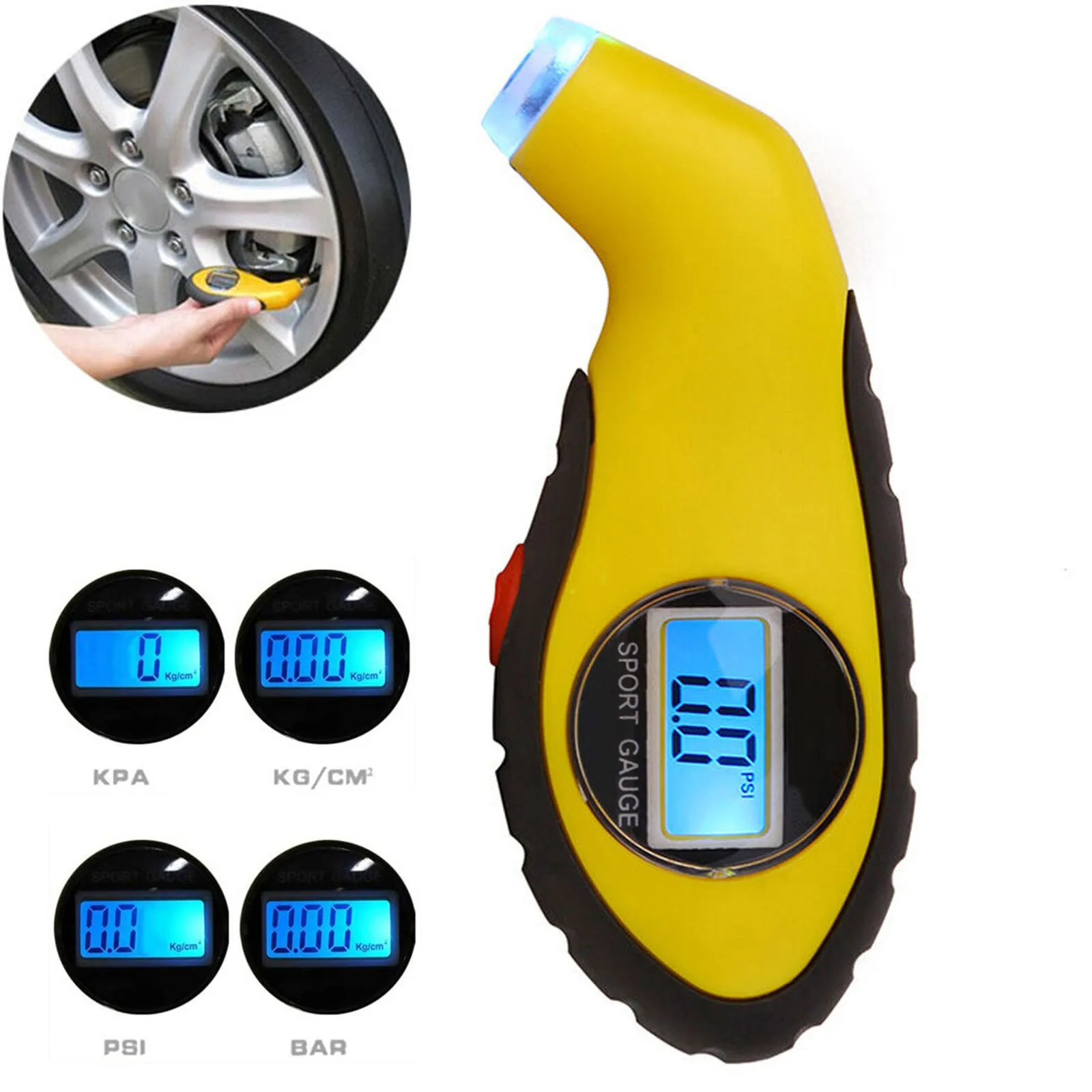 Car Bike Truck Auto Air PSI Meter Tester Tyre Digital Tire Pressure Gauge LCD