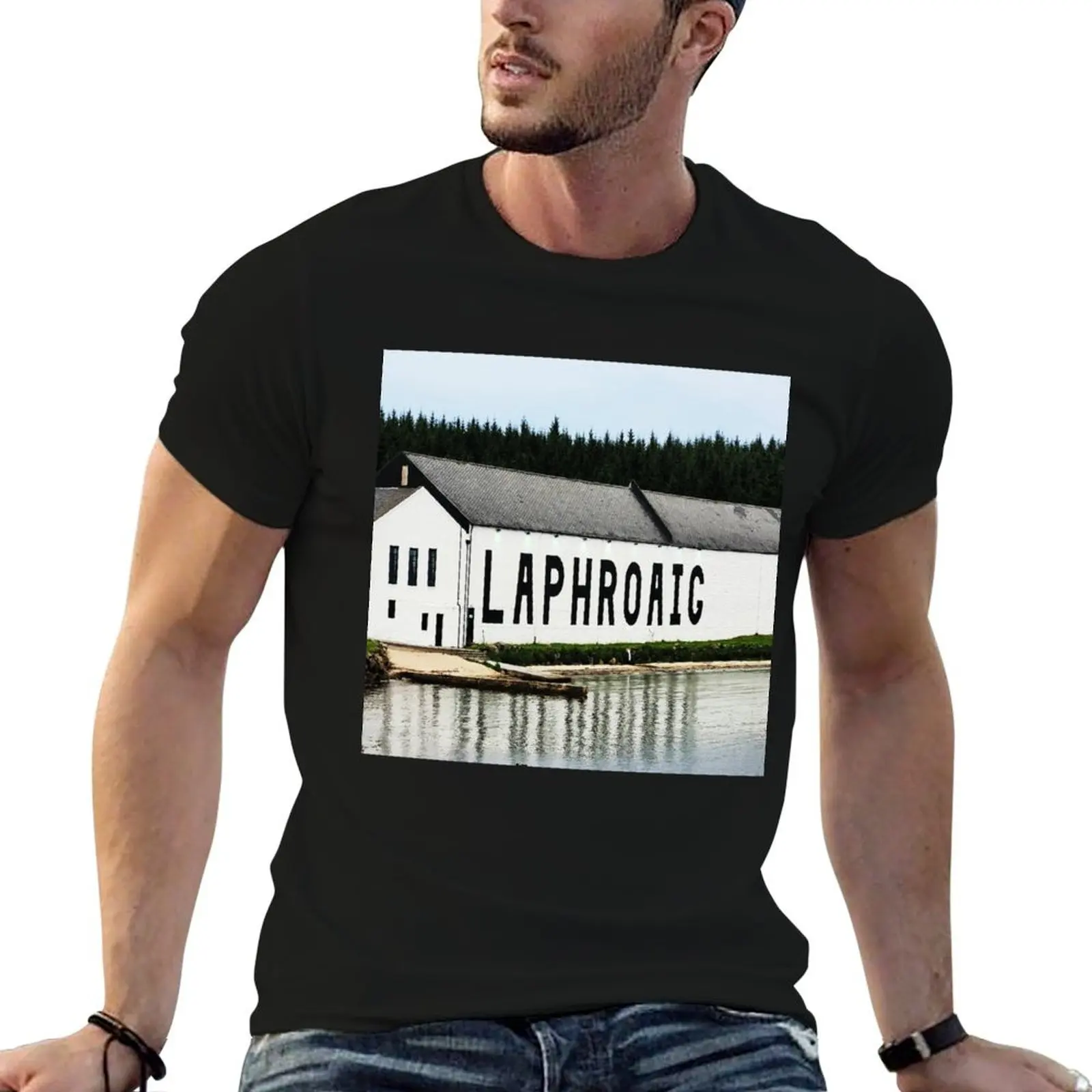 Camiseta Laphroaig Distillery, camisetas para hombre, camiseta ajustada para hombre, camiseta de lujo para hombre, camiseta de verano