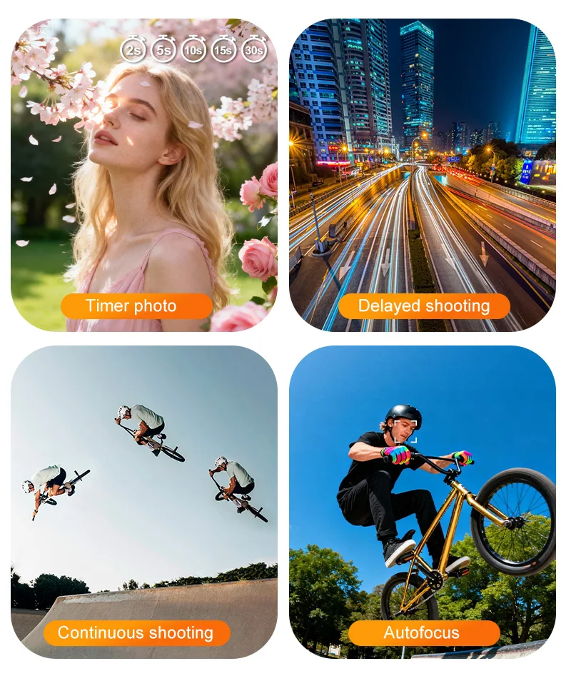 Ourlife 4K Pocket Action-Kamera 330 ° Auto-Rotierende Sportkamera mit Touchscreen, Gesichtsverfolgung und tragbarem Vlog-Videorekorder – Detail 14