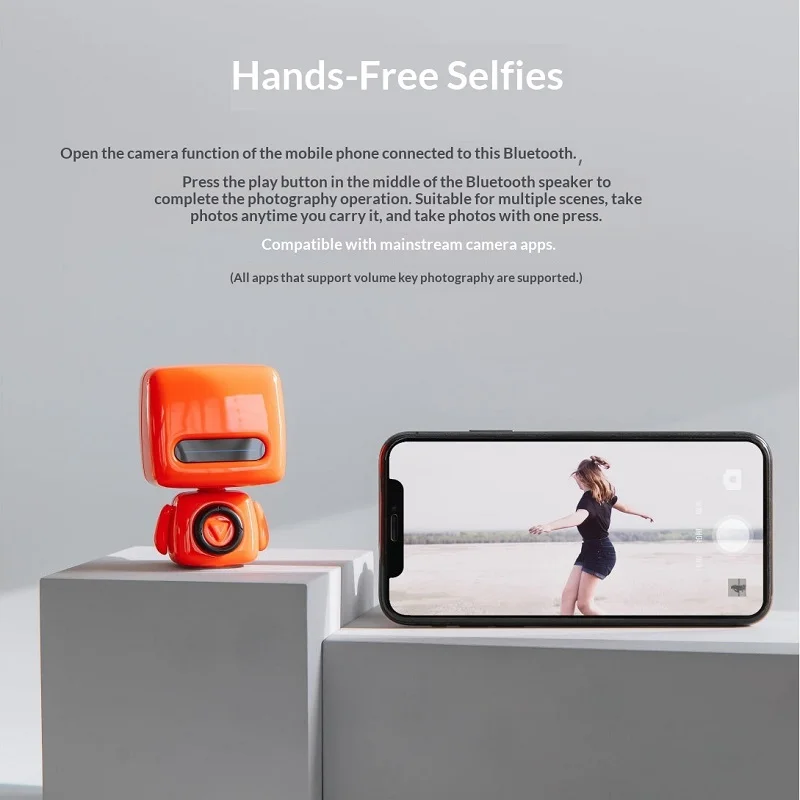 Robo Buddy Haut-parleur Bluetooth Mini haut-parleur sans fil portable avec basses profondes Décoration de bureau cool pour adultes et enfants, cadeau technologique de nouveauté