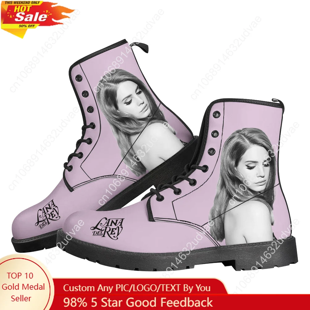 

Lana Del Rey Singer Boots Mens Womens Teenager Leather Shoes Durable Casual Boot Outdoor High Quality Couple Customize Shoe