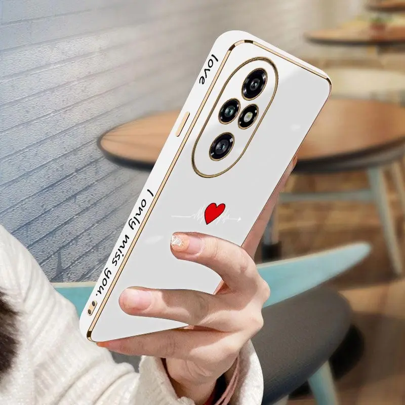 200Pro Beating Heart Luxury New Plating Phone Case For Honor 200 100 200Pro 90 200Lite 100Pro 90GT 90Pro Soft Back Cover