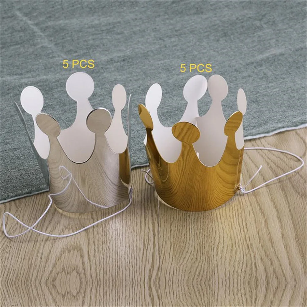 

10Pcs Birthday Paper Crown Hat Adults Gold Charming Outstanding Party Decoration Memorable Moments Birthday Crown