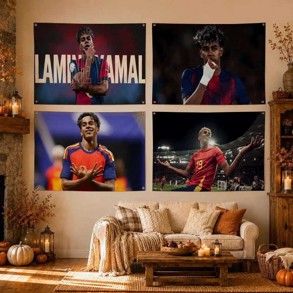 Athlete Lamine Yamal Flags Flags for Room, Bedroom, Home, Outdoor, Wall Hanging, Concert Print, Art Banner
