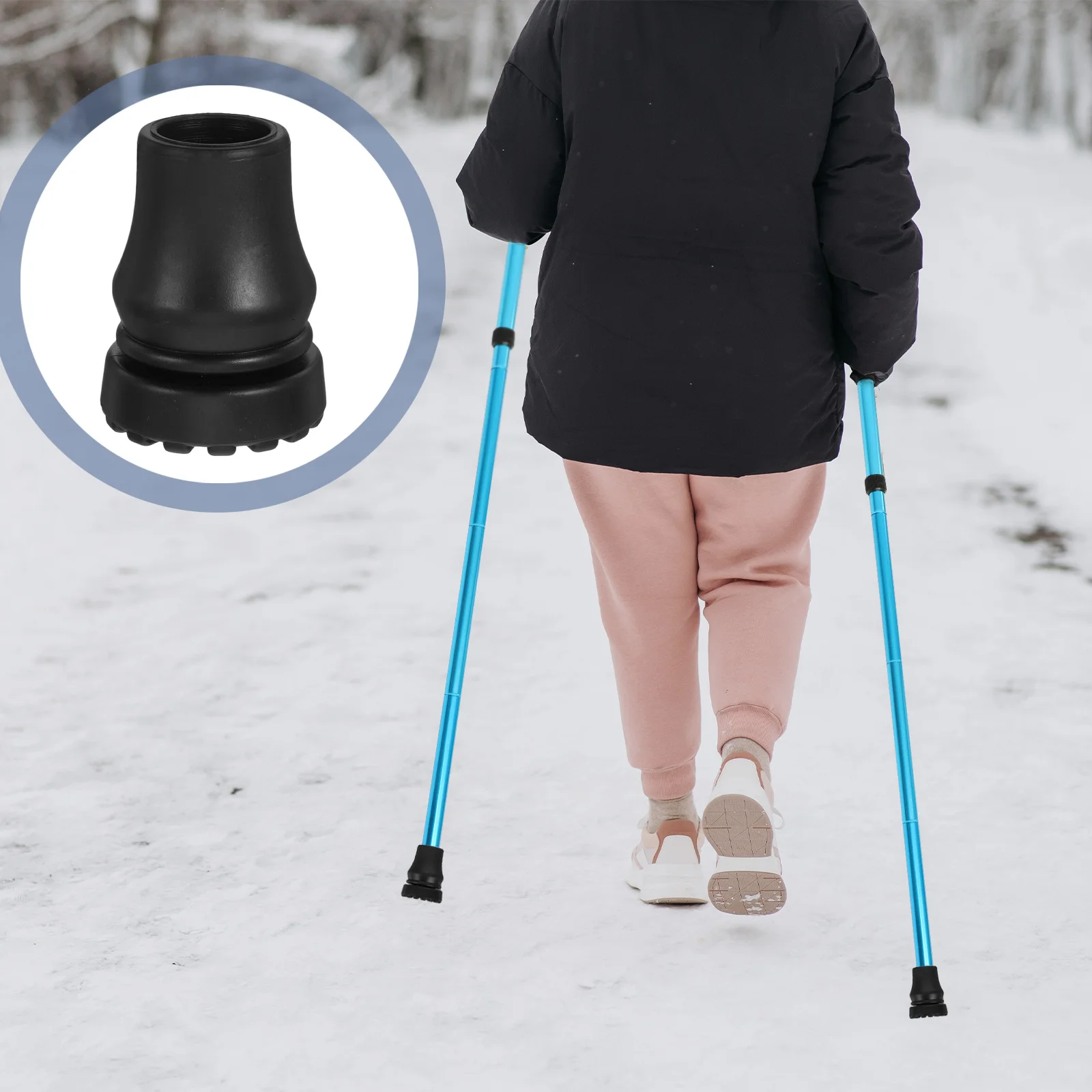 

4Pcs Rubber Foot Covers 19Mm Anti-Slip Replacement Tips for Trekking Poles Walking Sticks Canes Hiking Pole Tips Replacement Kit