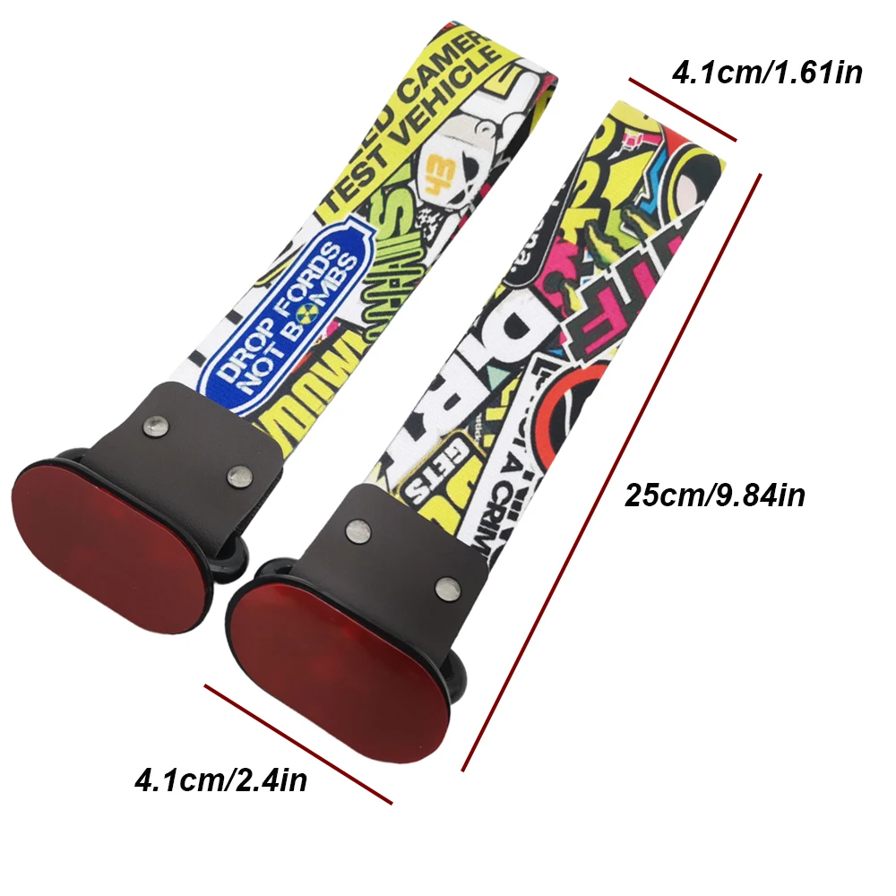 JDM سيارة سحب هوك سحب حزام العالمي مقطورة قصيرة حزام لزجة ضبط السيارات الملحقات لزراعة الكتابة على الجدران 1985 لا جيد