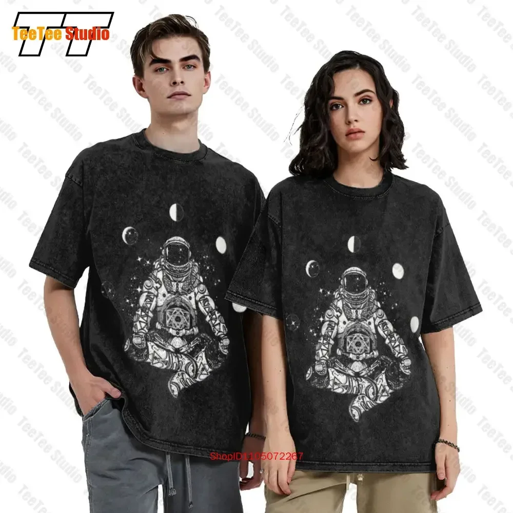 Future Astronaut Moon Phases Zen Psychonaut Vintage Oversized T-Shirt YAS3