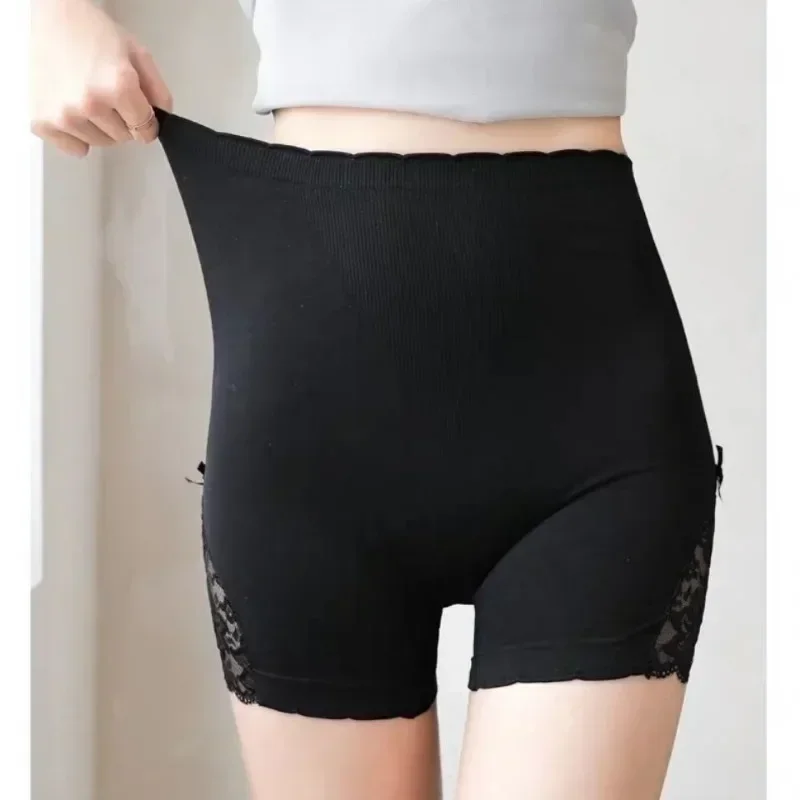 Korean Grey Safety Short Pants Female Panties Lace Seamless Lace Butt Lift High Waist Flat Belly Panties Shorts Briefs Underwear image 4