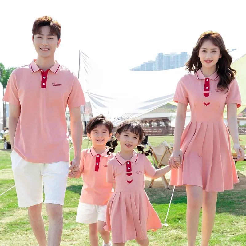 

Summer Family Matching Outfits Mum Daughter Matching Dress Dad Son Cotton T-shirt Shorts Holiday Seaside Beach Couple Outfits