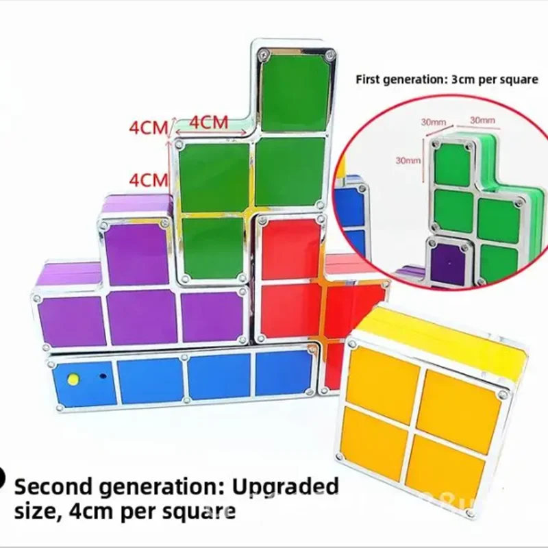 

Tetris Lamp for Kids DIY Intellectual Development Toy Creative LED Light with 7 Colorful Bars Table Lamp for Bedroom Decoration