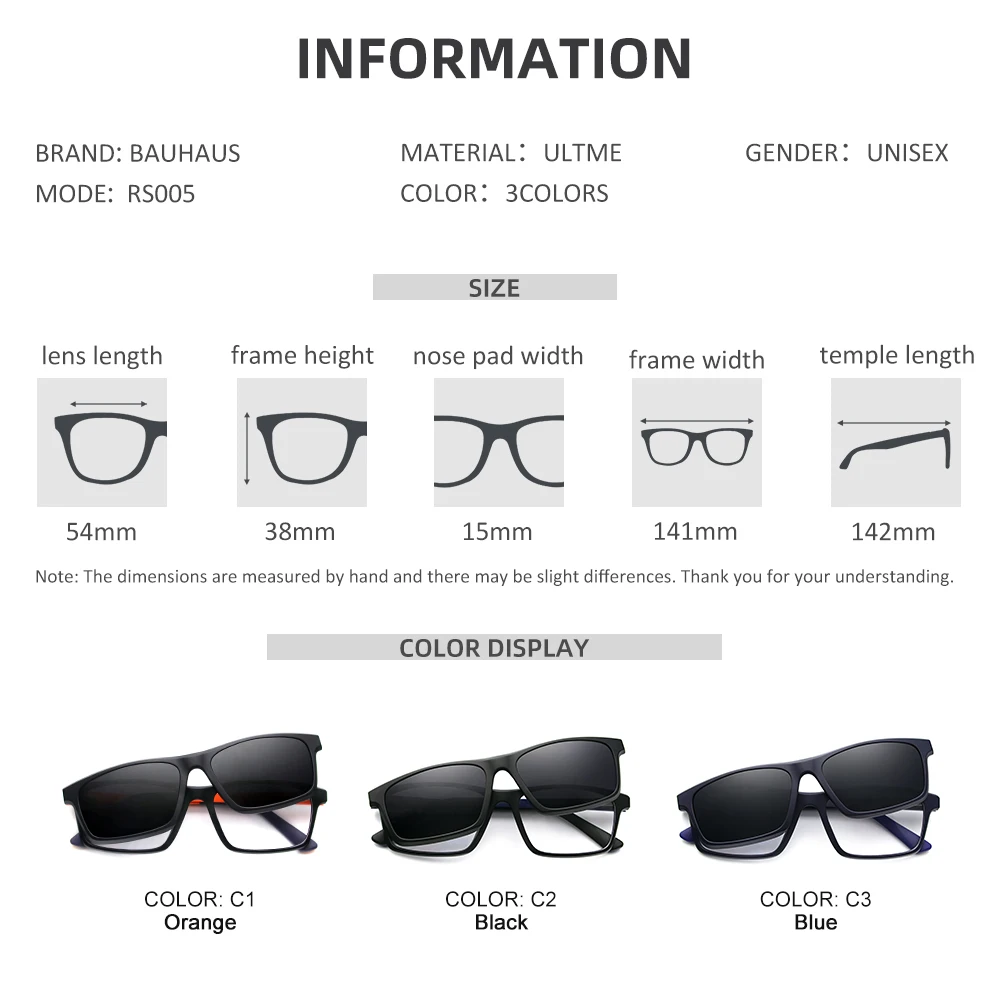 RS005 2 In 1 Custom Men Women Polarized Optical Magnetic Sunglasses Clip Magnet Clip on Sunglasses Polaroid Clip on Sun Glasses