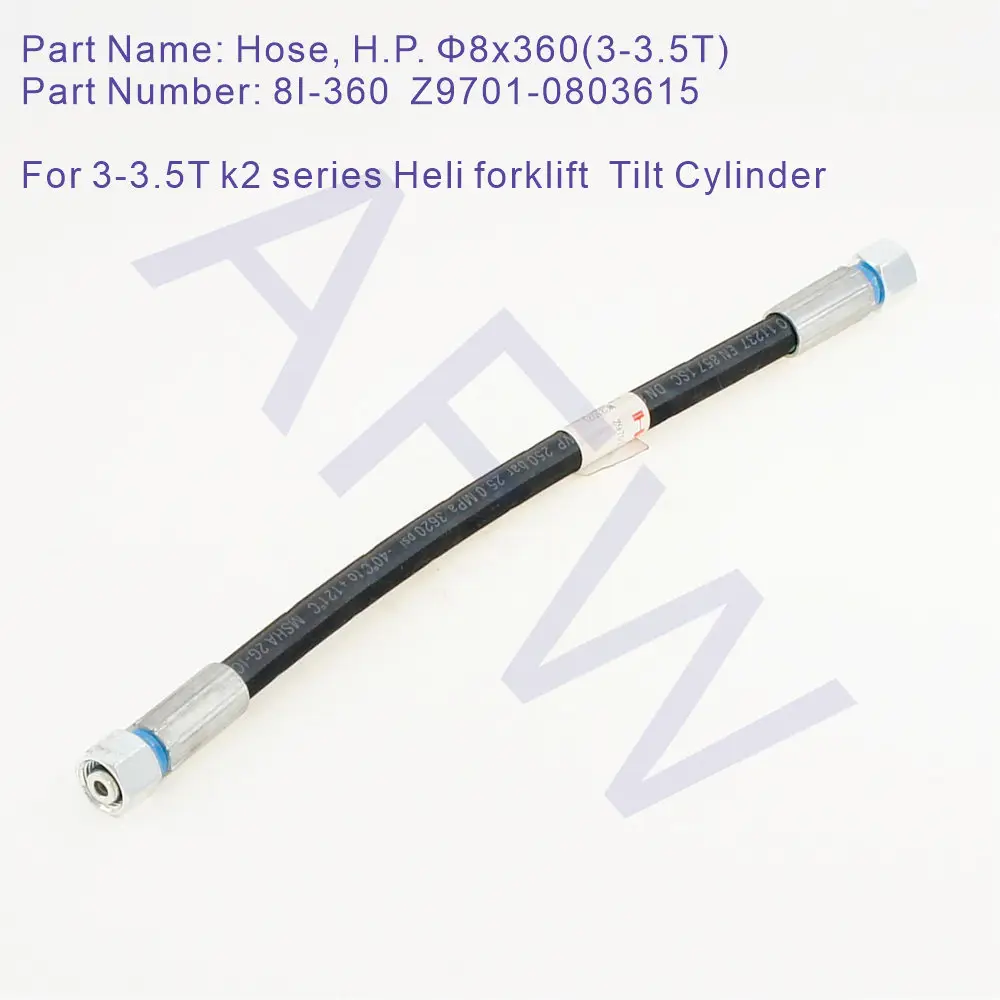 

8I-360 Z9701-0803615，Hose, H.P.,For 3-3.5T k2 series Heli forklift Tilt Cylinder