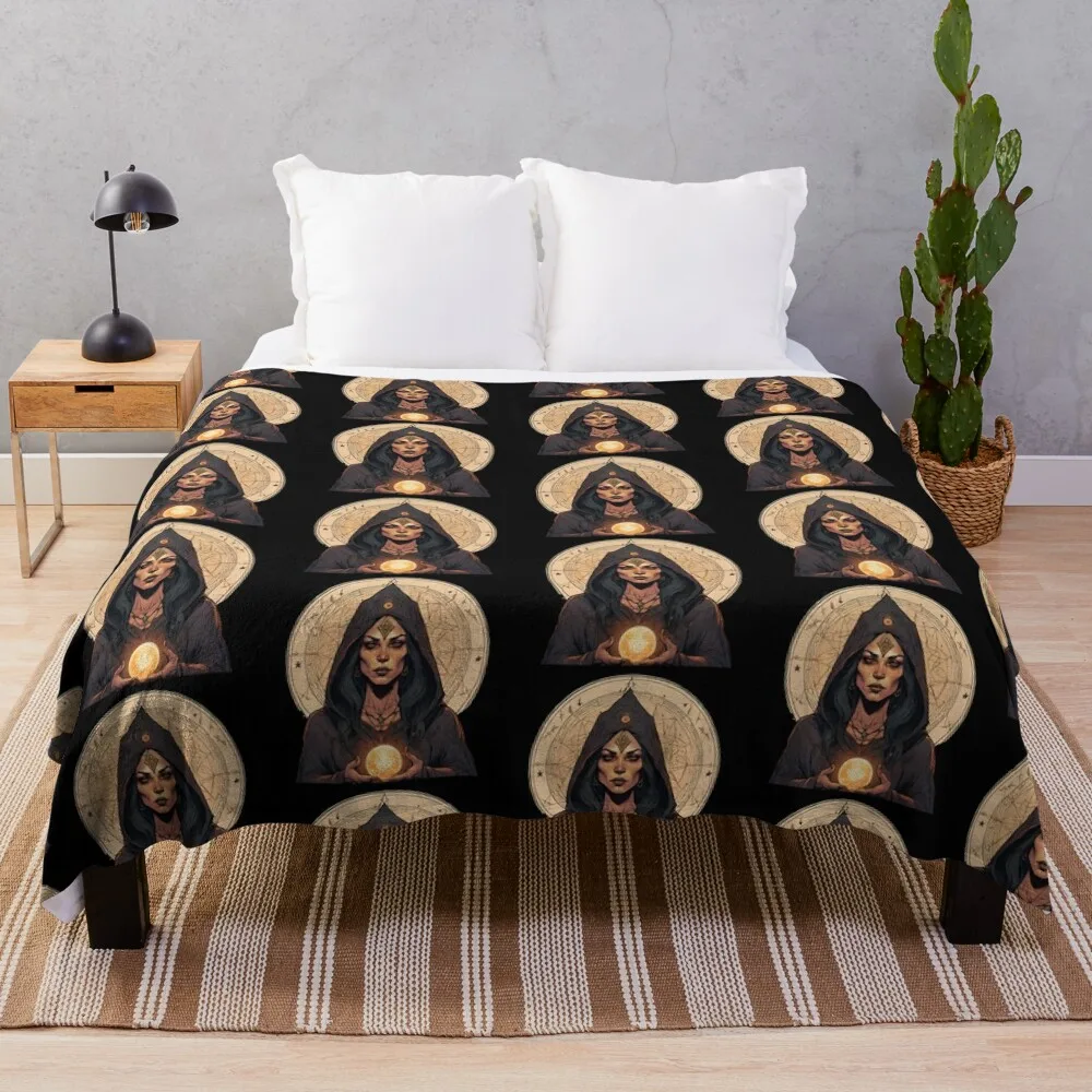 

Dark femine witchcraft divination Throw Blanket Sleeping Bag Bed covers Sofa Quilt Blankets