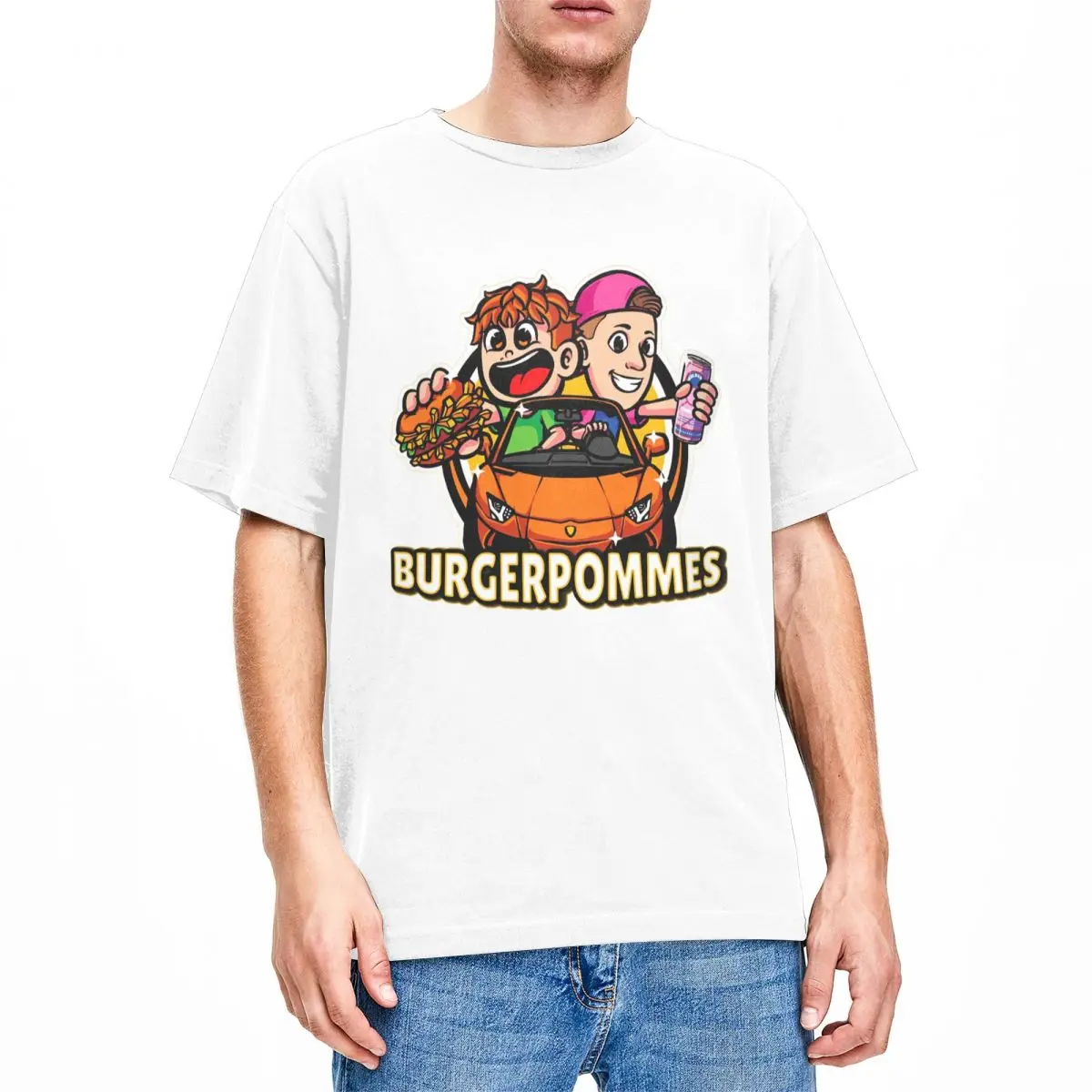 Burgerpommes icrimax Cartoon T shirt Men/Women Harajuku Kawaii Tops Y2k Unisex Anime Cartoon Tees Fashion Tops Casual Clothes