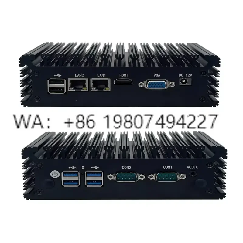 Fanless Mini PC Nano Model Processors 2 LAN 6 USB 1 HDMI 1 VGA DC12V Support Wifi