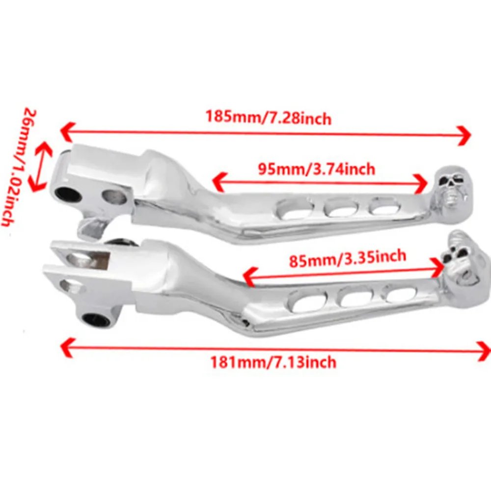 2pcs Motorcycle Aluminum Skull Brake Clutch Lever For H-arley Sportster 883 Dyna FXSTB Night Train FXDB FXDB