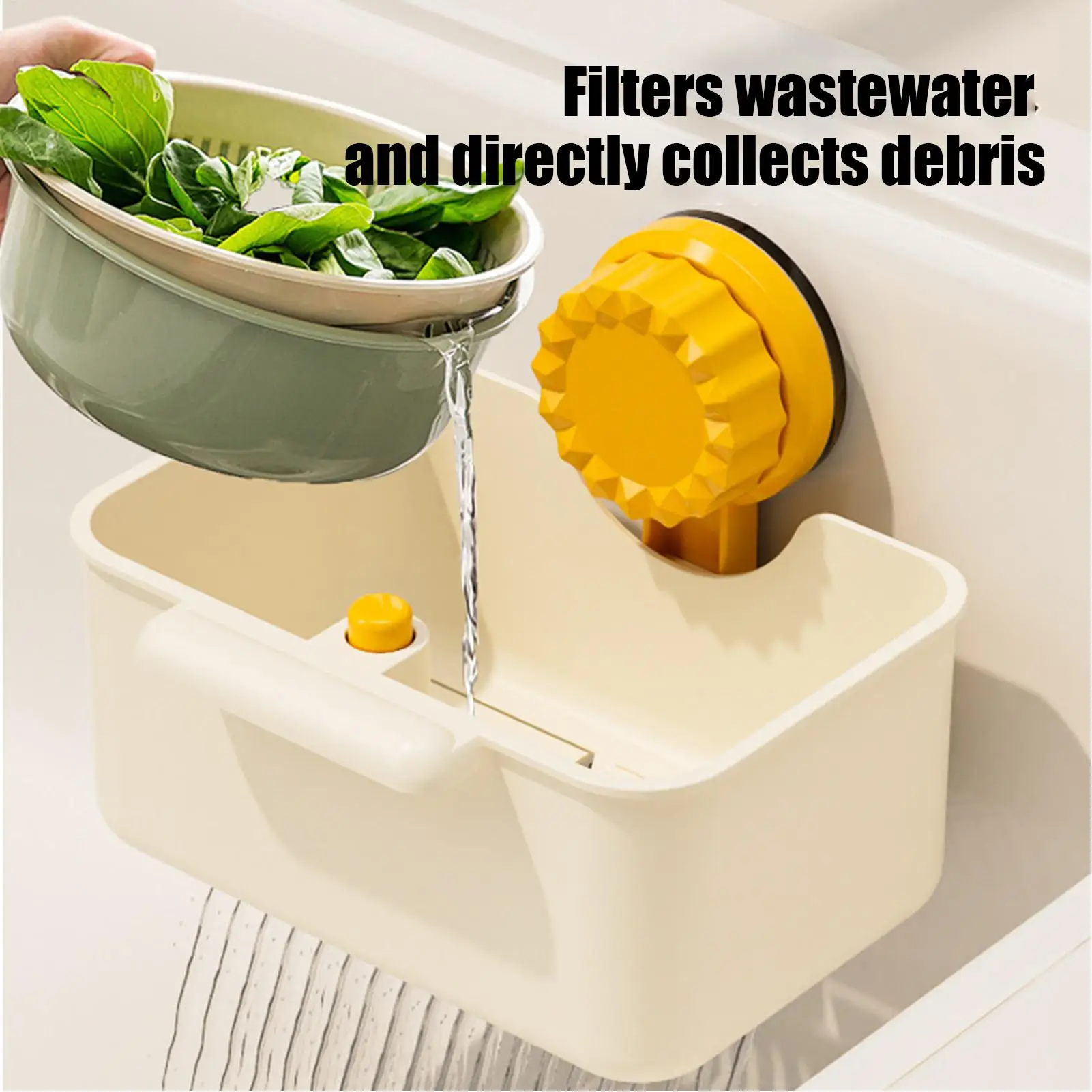 

Kitchen Sink Strainer Basket, Suction Cup Drainer Rack, Multi-Surface Holder for Vegetables, Bathroom Shower Counter