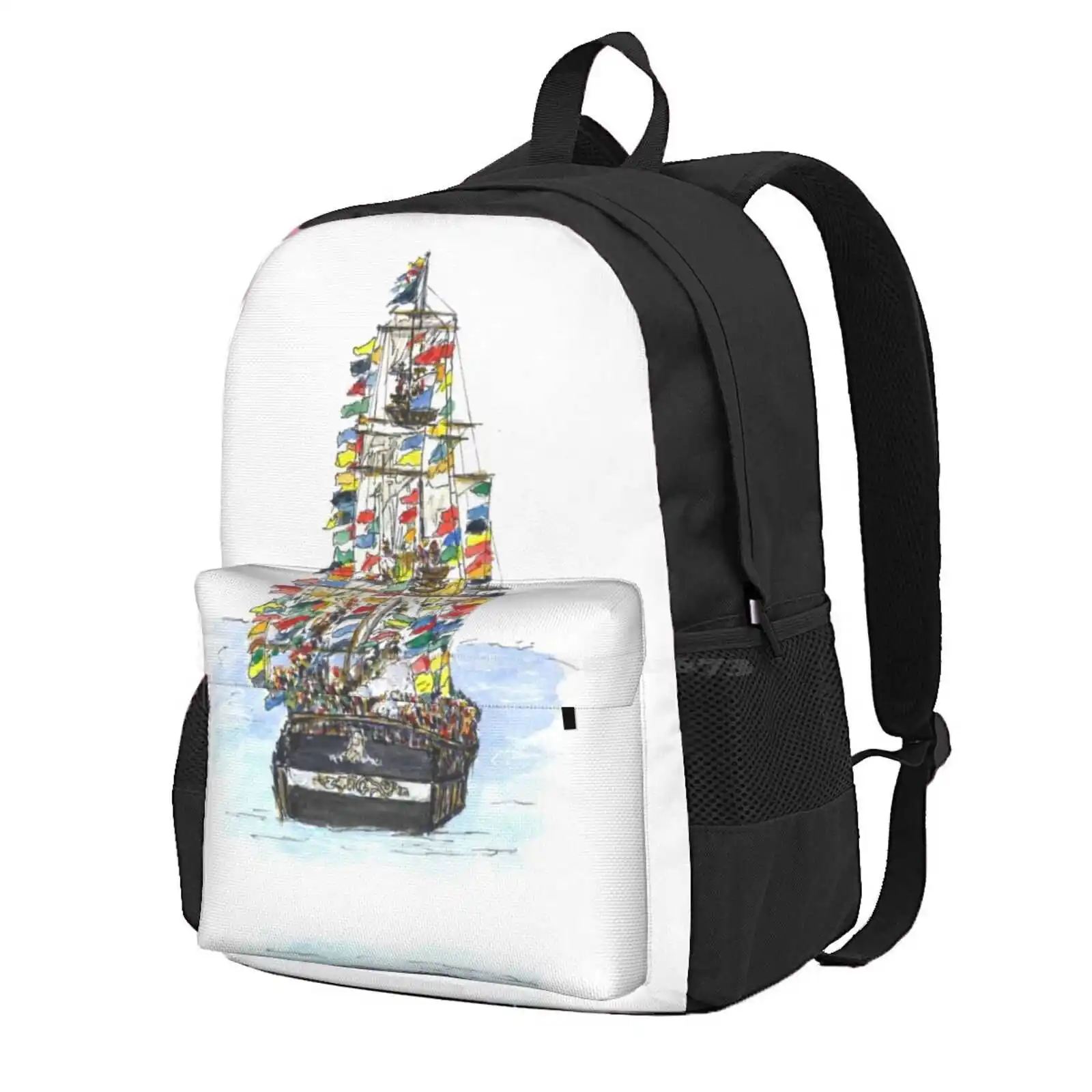 Gasparilla Pirate Festival, Tampa Hot Sale Schoolbag Backpack Fashion Bags Historic Buildings Tampa Landmarks Urban Sketches