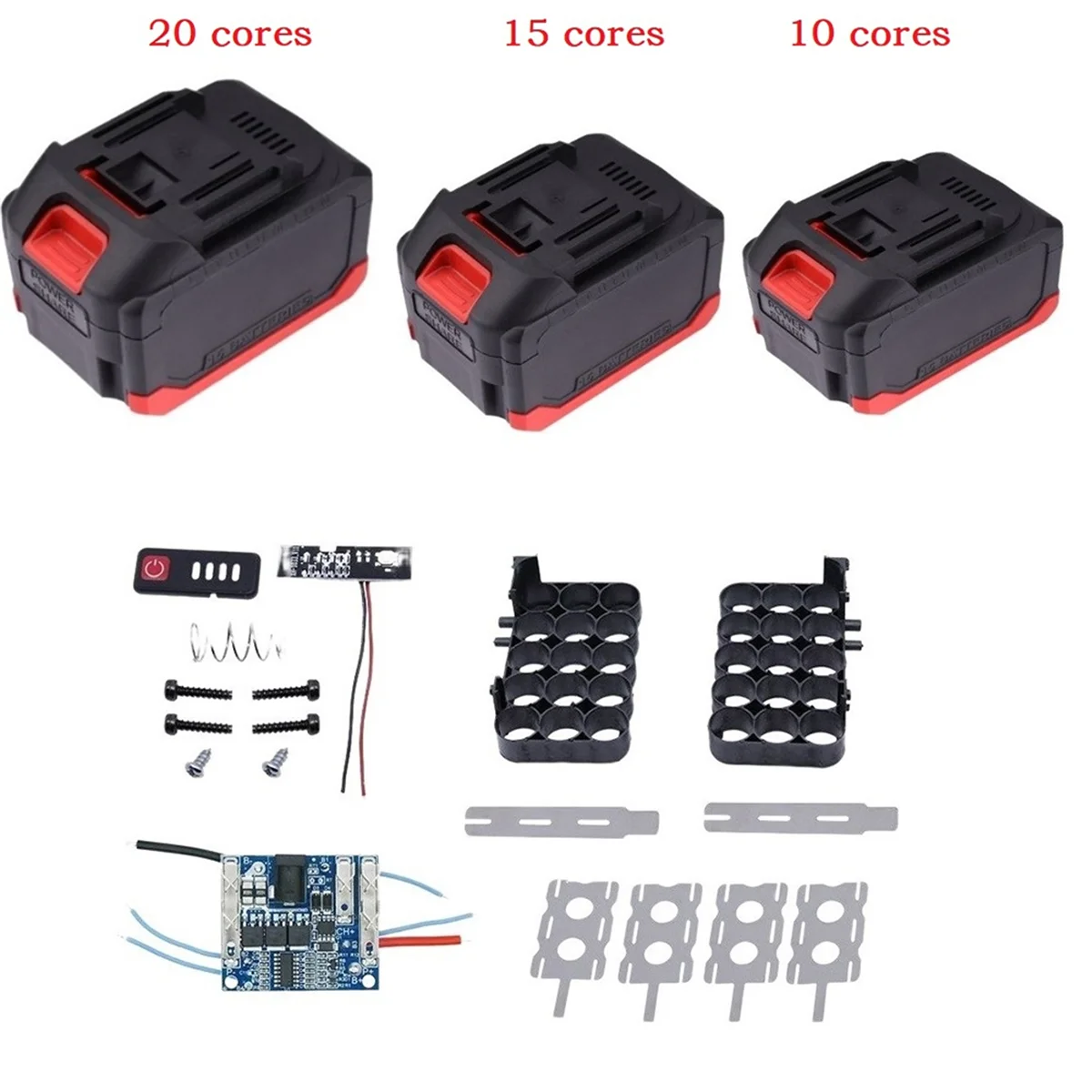 For Makita-Battery Case Storage Box Shell PCB Charging Board for Makita-Battery Case Power Tool Accessories,20 Cores