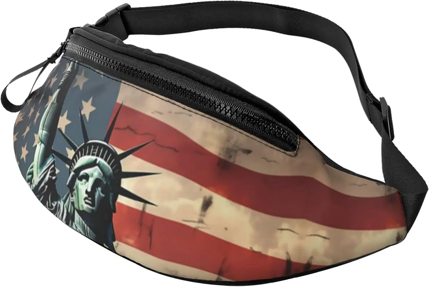 

Поясная сумка Statue Liberty с американским флагом для мужчин и женщин, легкая регулируемая поясная сумка, модная