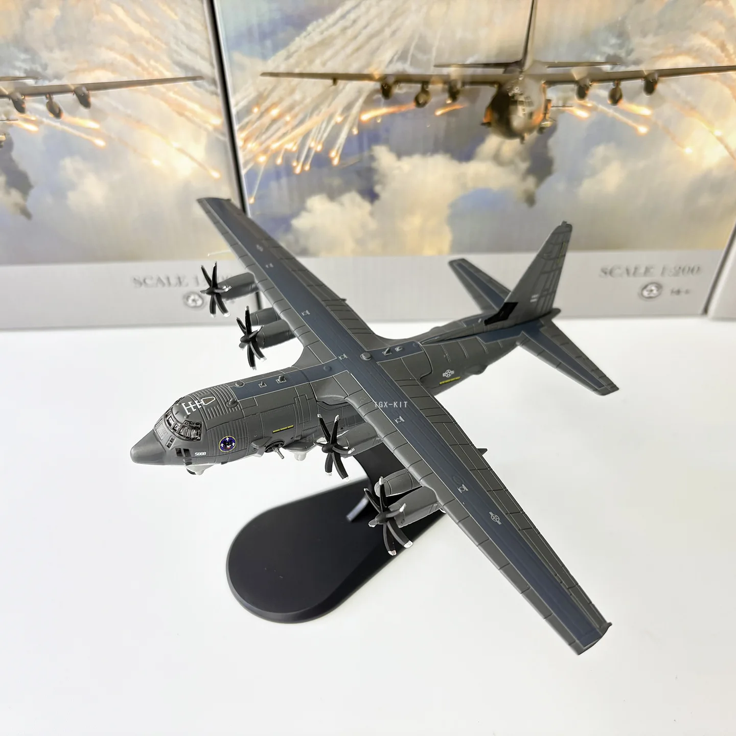 1/200 Scale US AC-130J Air Gunship Heavy Ground Attack Model Plane Alloy Simulation Military Aircraft Static Decoration For Home