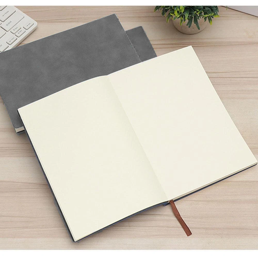 Imagem -04 - Leather a6 Notebook para Estudante Universitário High-end Notepad Work Conference Record Book Grade em Branco Horizontal 200 Páginas pu