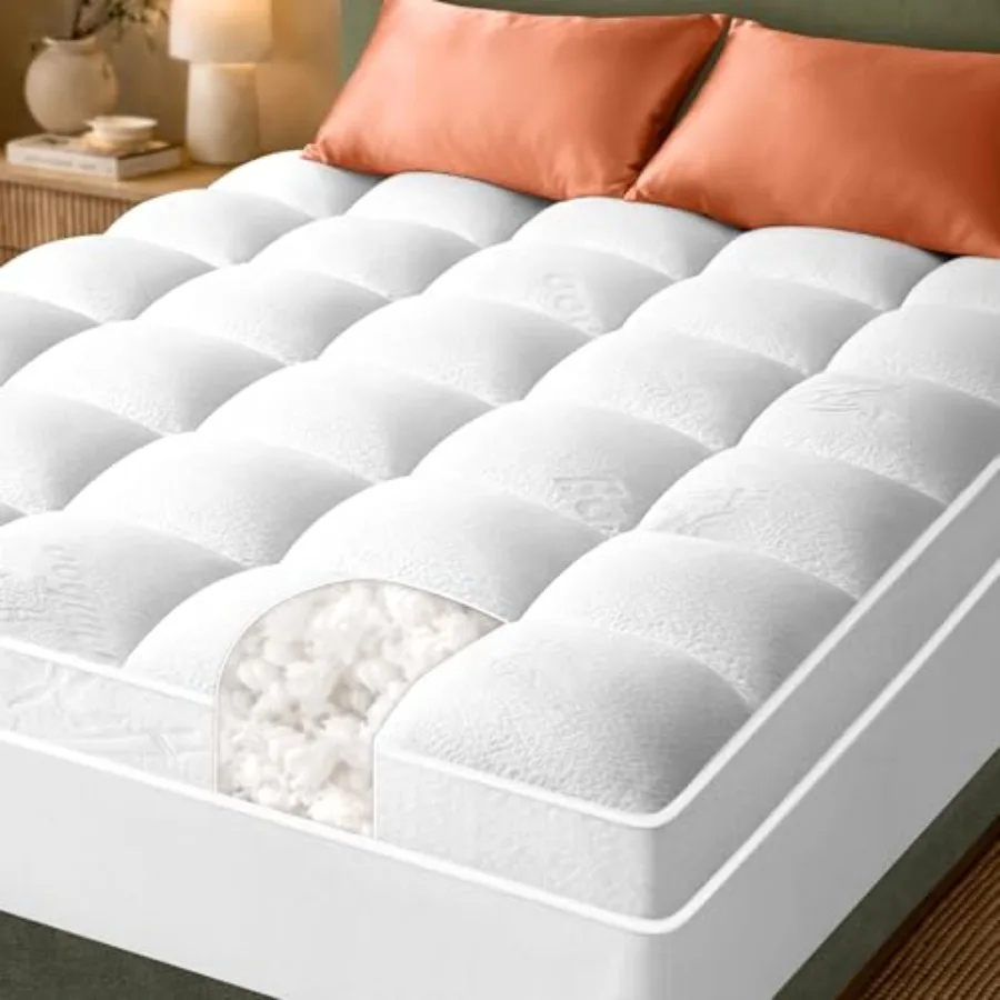 

Ultra-Thick Shredded Memory Foam Size Mattress Topper - Breathable and Balanced Pad for Back Pain Relief with Soft Viscose Made