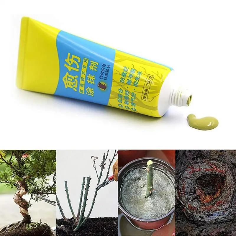 Tree Sealer After Cutting Pruning Compound Sealer Brush Included 100g Plant Grafting Paste For Indoor And Outdoor Plants Trees