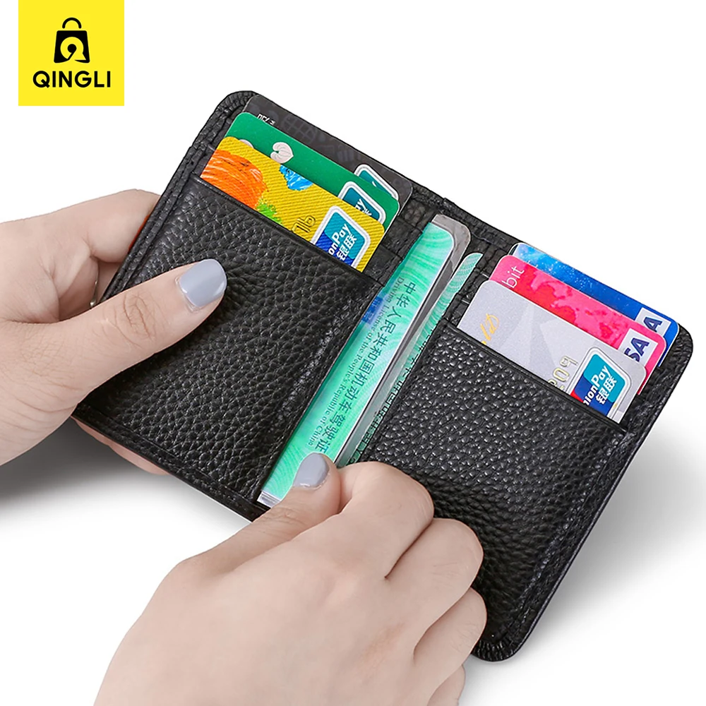 New Thin Card Package Men's Mini Wallet Small Palm Pocket Card Bag ID Credit Card Holder Case Purse Women PU Leather Card Wallet