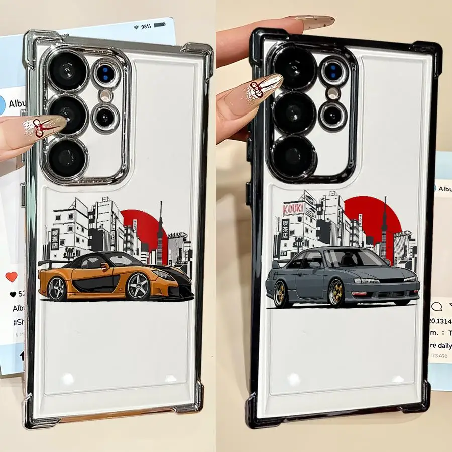Cool Super funda de teléfono para coche para Samsung Galaxy S23 S21 Plus S20 FE S22 Ultra S24 S25 Edge cubierta suave