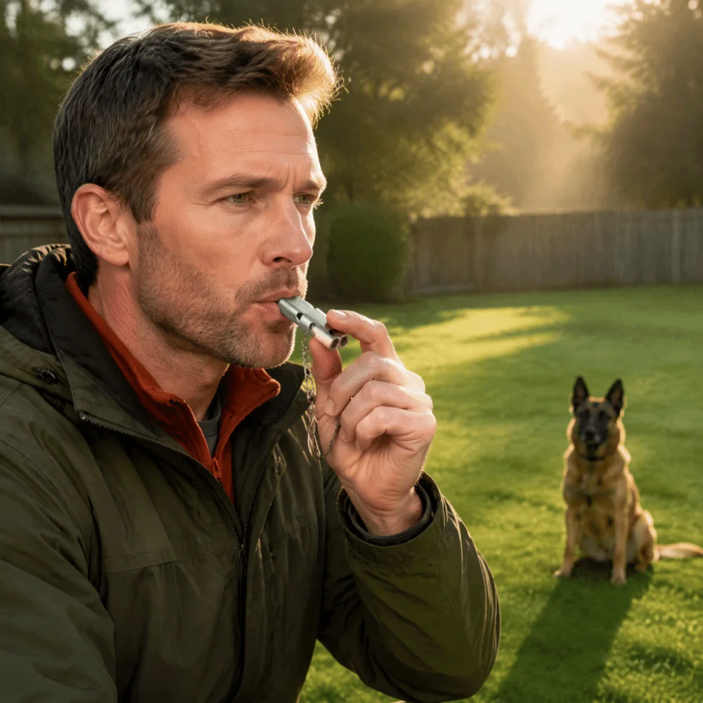 4pcs Double Tubes Design Dog Training Whistle Super Loud Sound Random Color Emergency Survival Whistle With Lanyard Keychain
