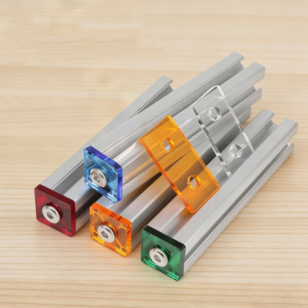 5Pcs 2020-4080 Colorful Clear Transparent Plastic Endcap With Bolts Plastic End Cap Cover Plate Endcap for EU Aluminum Profile