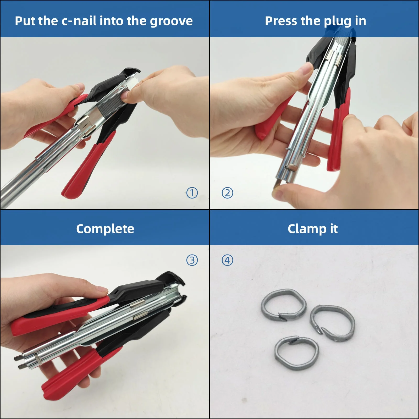 Animal Cage Installation Clamp And C Type Nails Poultry Pig Bird Pet Cage Clamp Accessories Installation Tools Hot Ring Pliers view 6