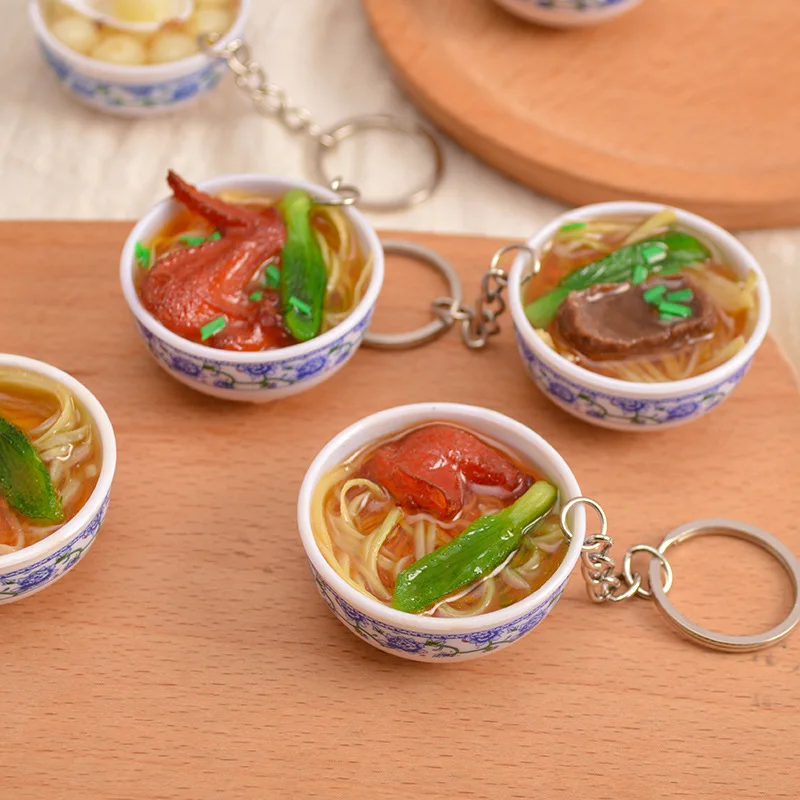 

Mini Celadon Bowl Food Rice Toy Meat Noodles Pendant Hand DIY Key Chain Dollhouse Simulation Play Hanging Scale Decorations