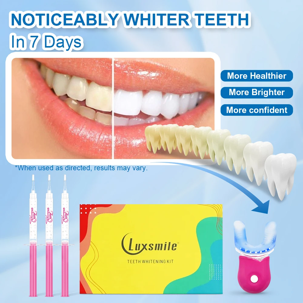 Teeth Whitening Kit with LED Light Whitening Gel Dental Bleach Gel Oral Care Bleaching Tooth Whitener Gel For Dental Tray