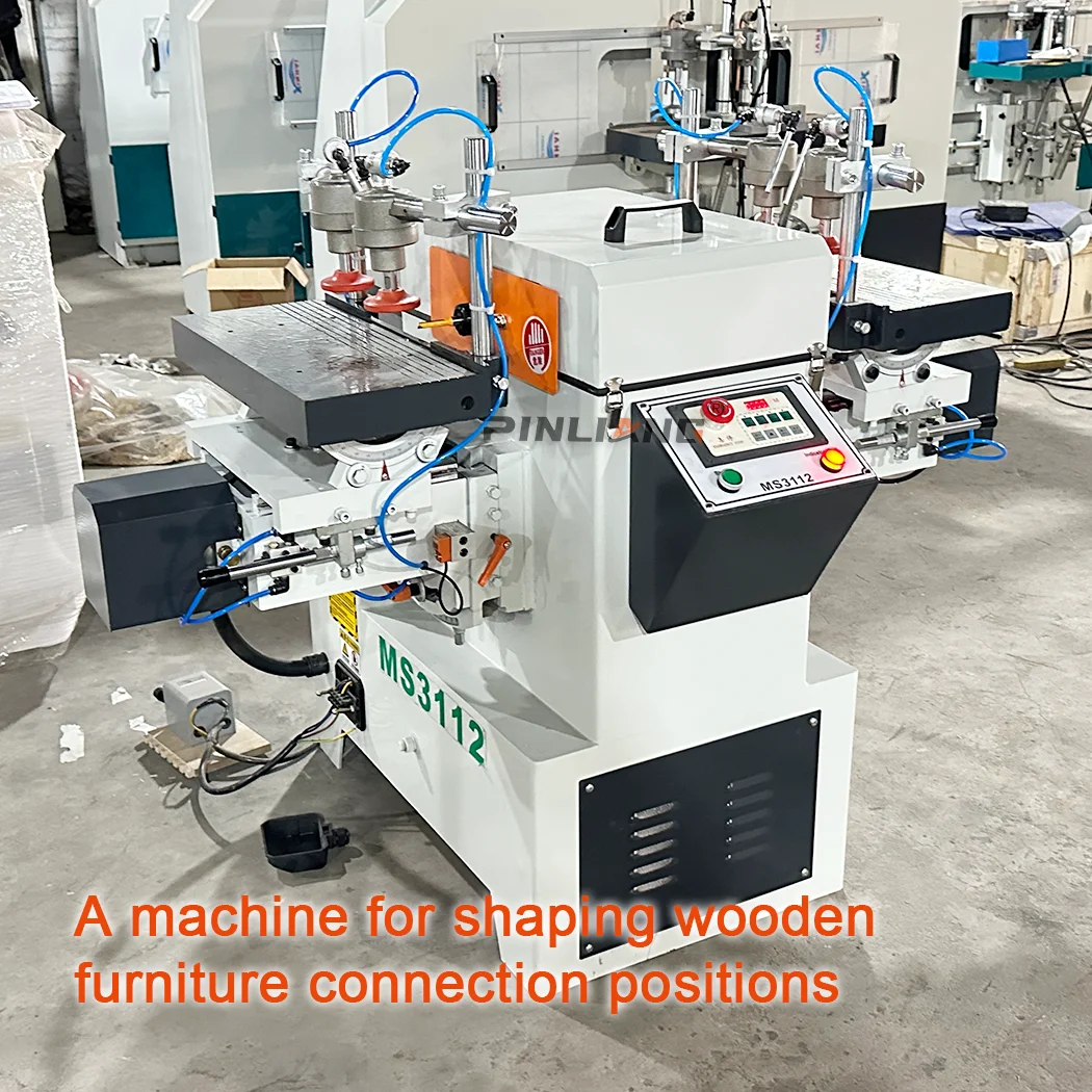 Woodworking Horizontal Double-end Mortiser Machine for Furniture Hole Drill 5-60mm Groove Depth