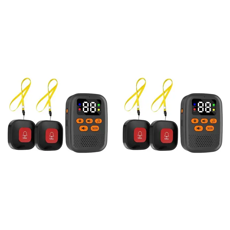 CJSD-2X Wireless Caregiver Call Button For Elderly,Caregiver Pager Elderly Monitoring With Vibration, Alert Button