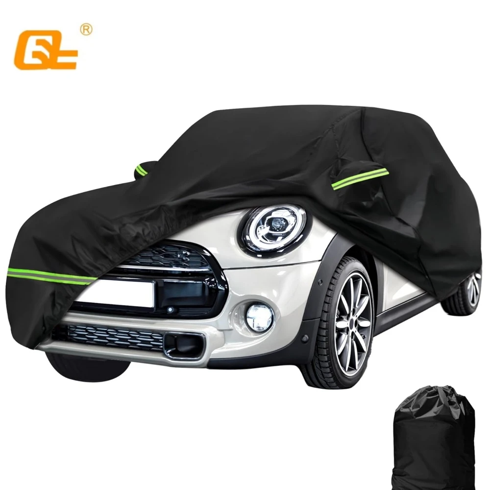 

Car Covers For Mini Cooper 2 Door 2002-2024 Waterproof All Weather with Door Zipper for Snow Rain Dust Hail Protection Black