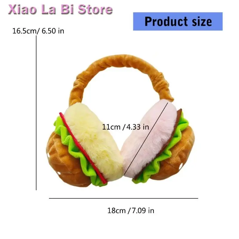 XXFD الرسوم المتحركة Hamburger Ambuffs أغطية رأس دافئة وعصرية الأذن أكثر دفئا بارد ركوب الدراجات الرياضية