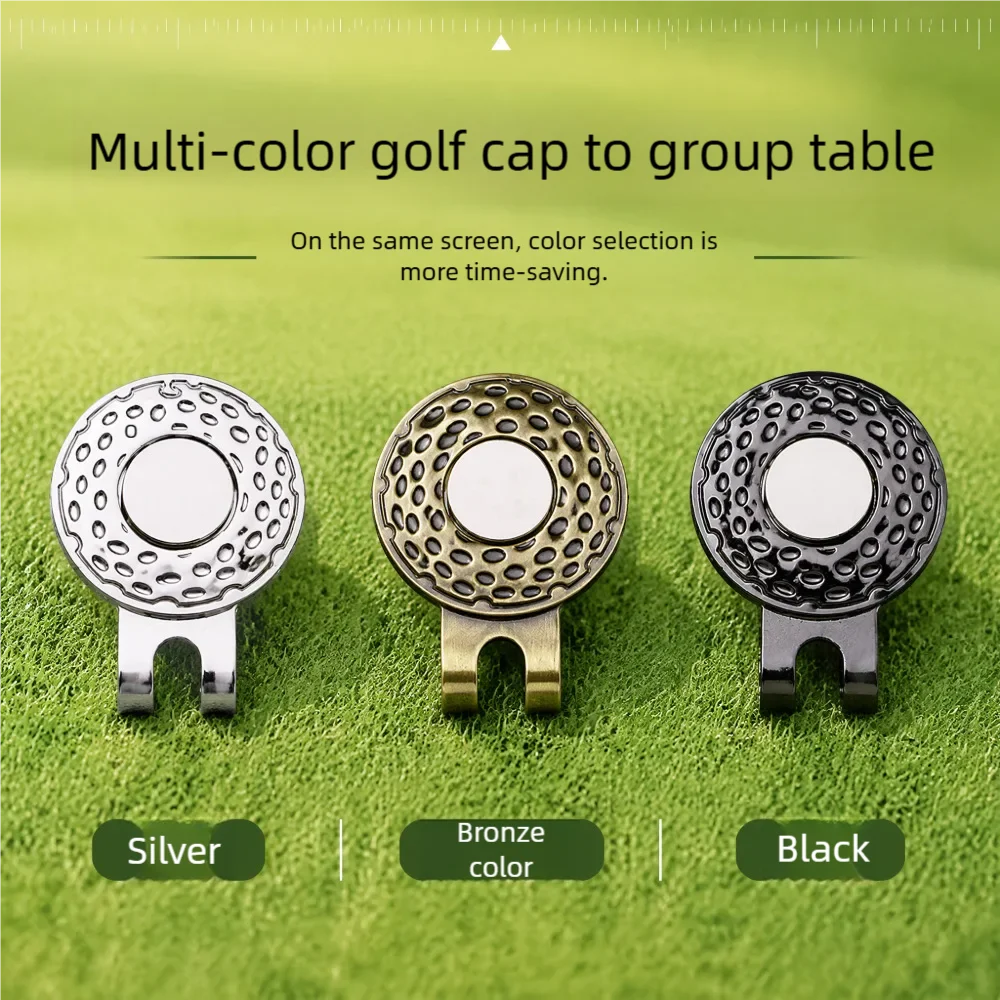 Golf cap clip golf Mark 25mm silver concave surface ball position marker magnetic suction cap clip golf supplies