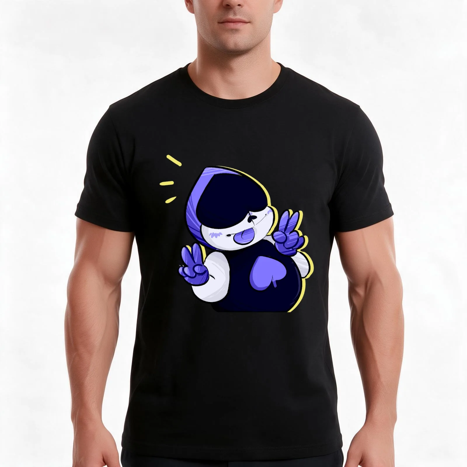 Lancer Deltarune T-Shirt, Summer Casual Cotton Tee, Oversized Streetwear Tops, Vintage Graphic Print, Loose Fit Short Sleeve