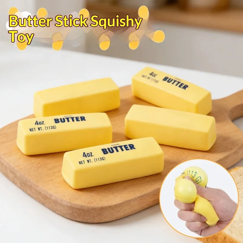 1pc Butter Stick Squishy Toy Slow Rising Squeeze Toy Butter Bar Brick Squishy Fidget Toy Anti Stress Release Hand Relax Gift Toy