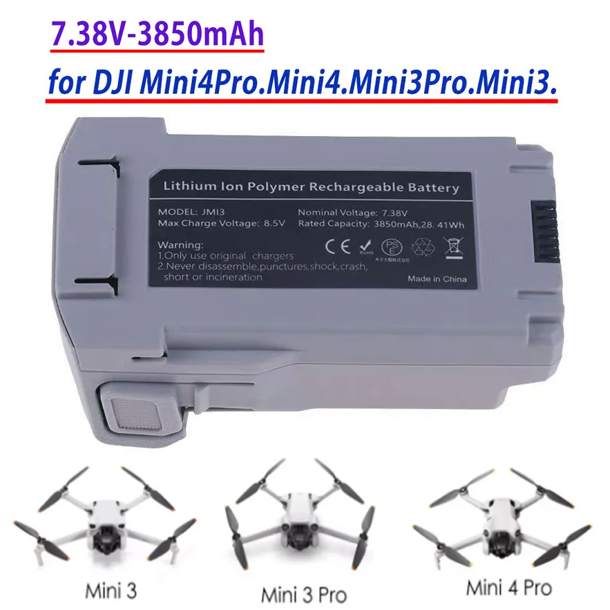 DJI Mini4Pro/Mini4/Mini3Pro/Mini3 충전 허브용 100% 오리지널 7.38V 3850mAh 배터리 지능형 비행 배터리 액세서리