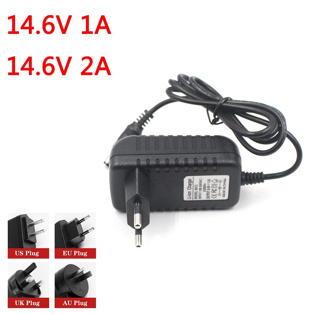 Out 14.6V1A 14.6V2A 14.6V Smart Intelligent Charger 1A 2A for 4S 12.8V 12V Battery Pack EU/US Plug