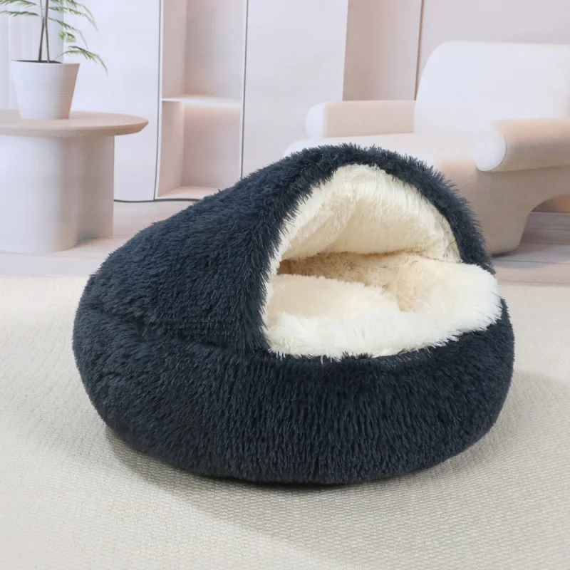 

Winter Warm Pet Nest for Small Medium Pets (40cm-70cm) | Enclosed/Semi-Enclosed Pet Shell Nest | Dog House Cat Bed for Puppy Kit