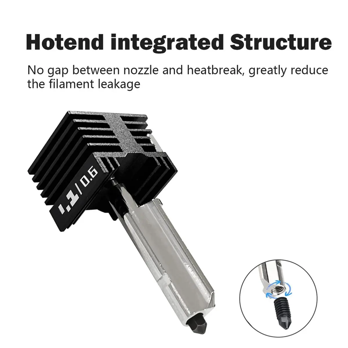 2PCS 0.6mm Hardened Steel Nozzles Hotend Kits for 3D Printer H2D/A1/A1 Mini with Silicone Socks