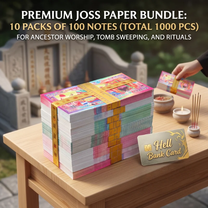 10 Bundles 1000 Sheets Ghost Money Various Denominations for Tomb Offerings Qingming Festival Burning Sacrificial Ghost Money